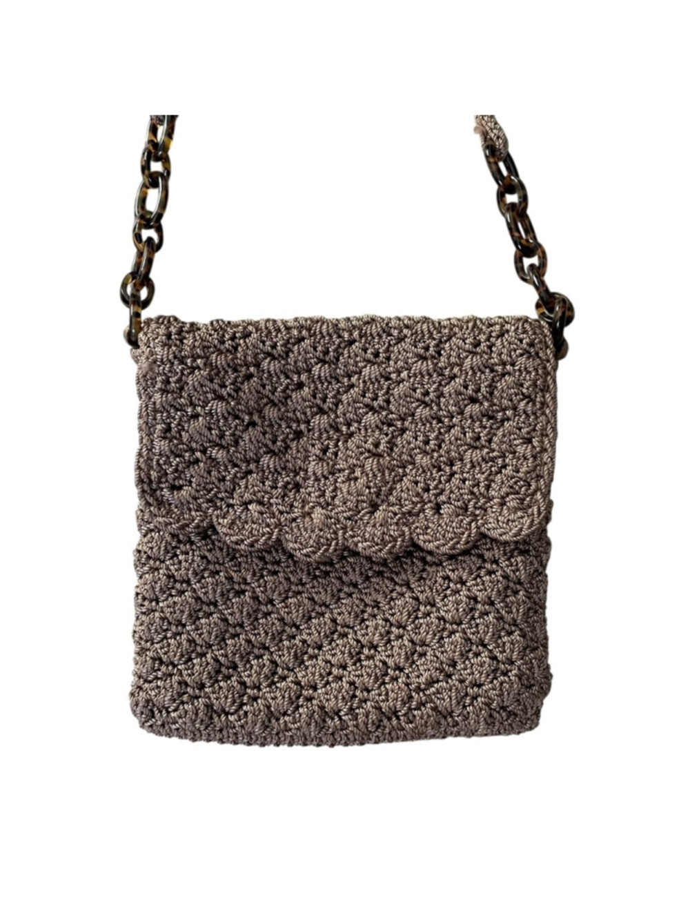 The Sak Crochet Mini Crossbody Bag Taupe Nutmeg - Picture 3 of 9